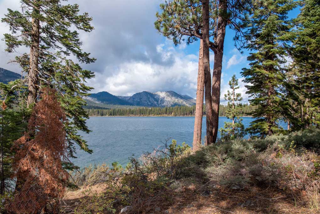 Beautiful view of the lake and mountains at Fallen Leaf