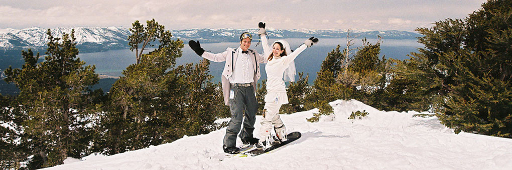 Heavenly Mountain celebration by the newlyweds