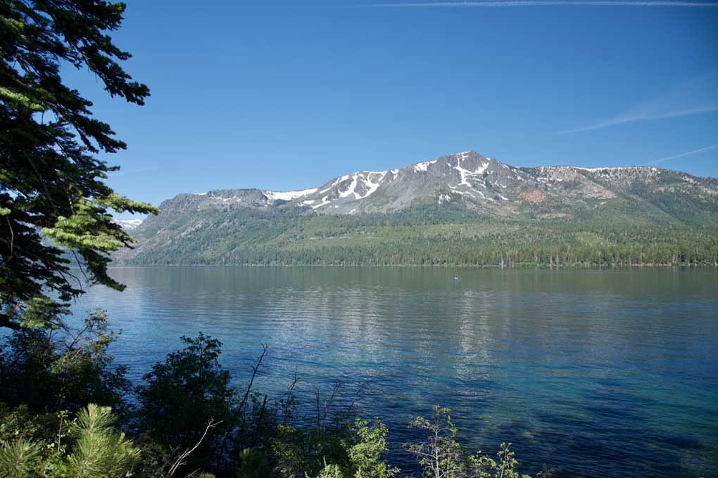 Scenic view of mountains and lake