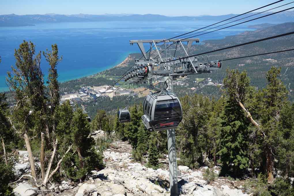 Scenic view from the ascending gondola