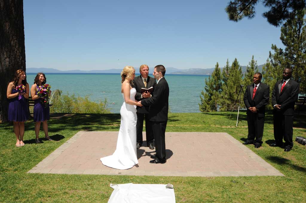 Wedding in progress overlooking Regan Beach