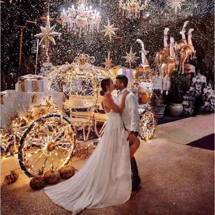 Reception hall decorated with as a Disney scene