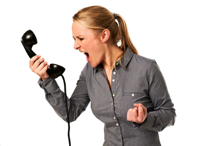 Angry woman on the phone