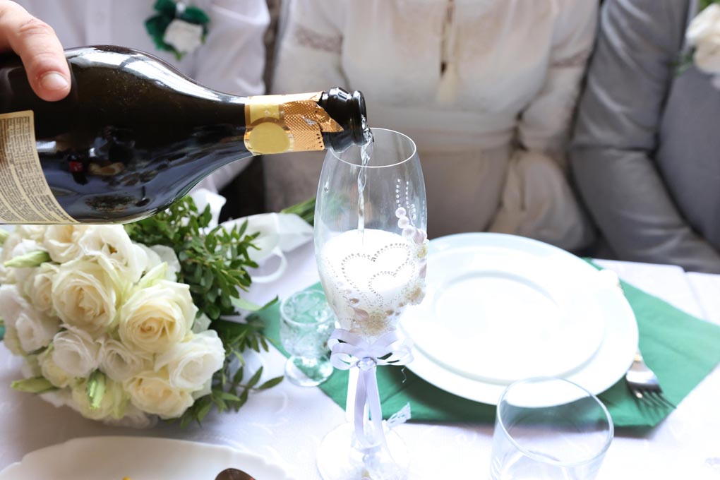 Wine being poured into a glass