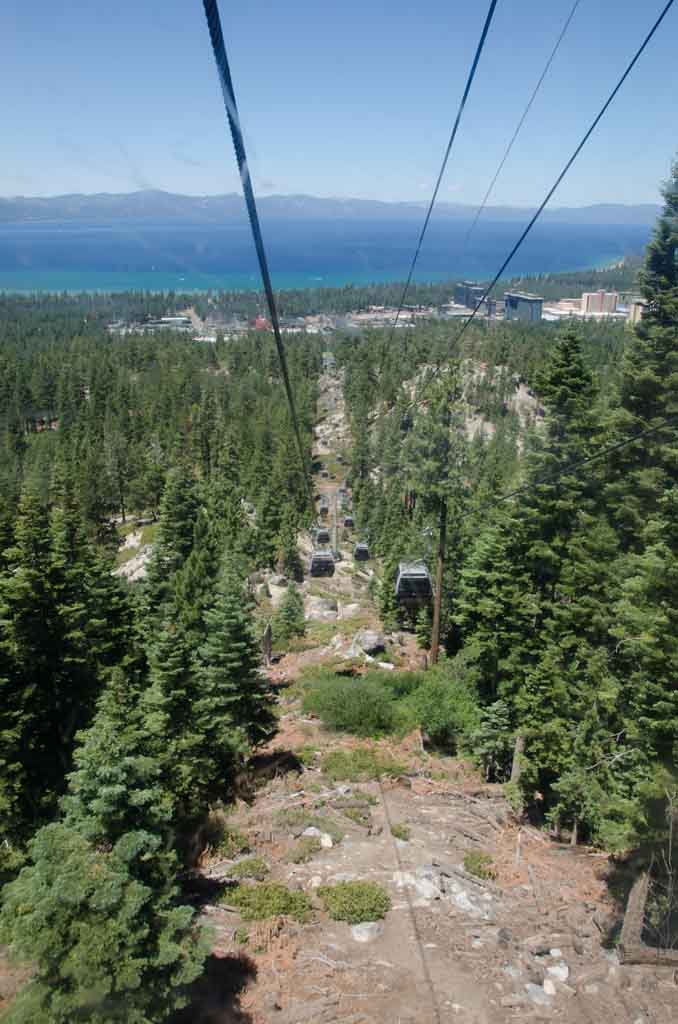 Beautiful mountaintop view of forest and South Lake Tahoe