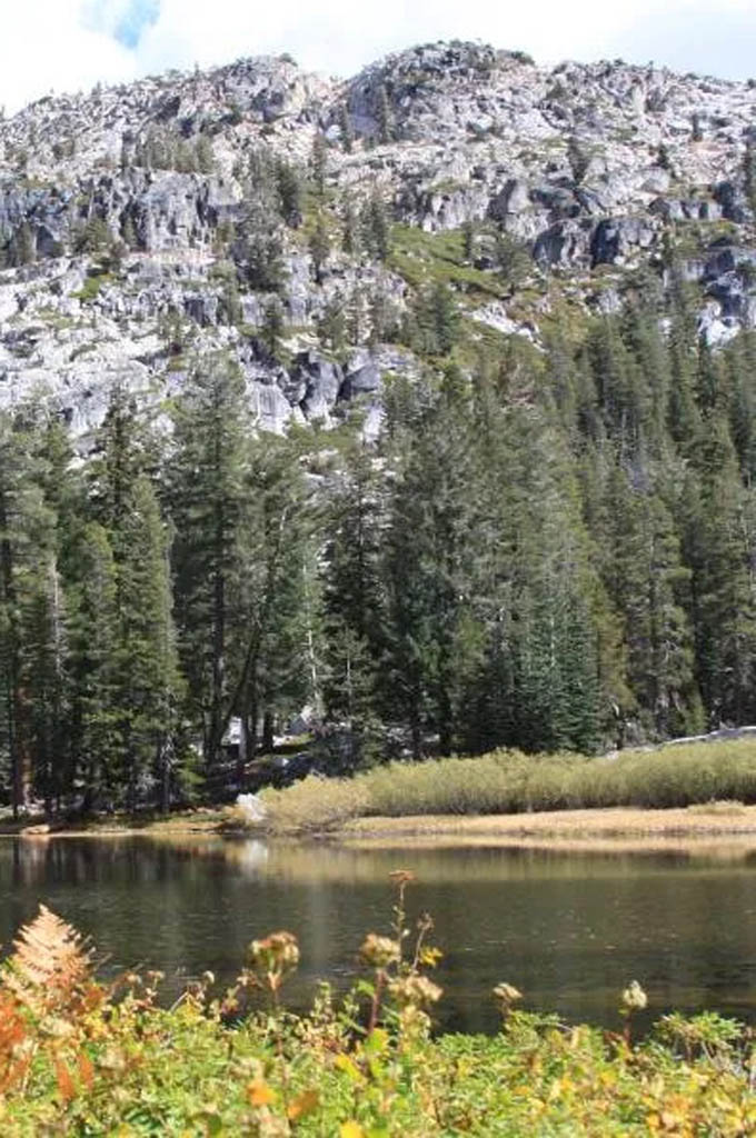 Serene lake and mountain scene
