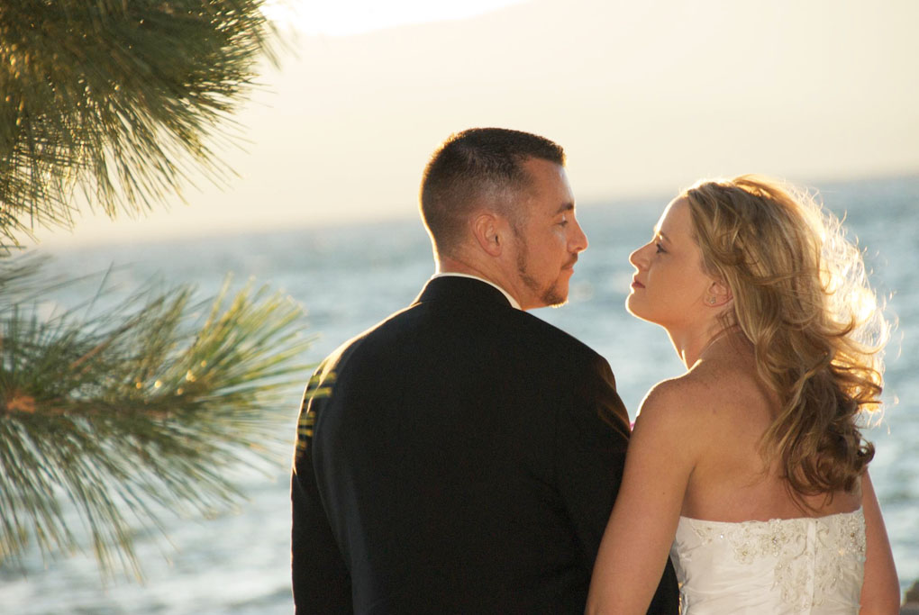 A loving look between the newly married