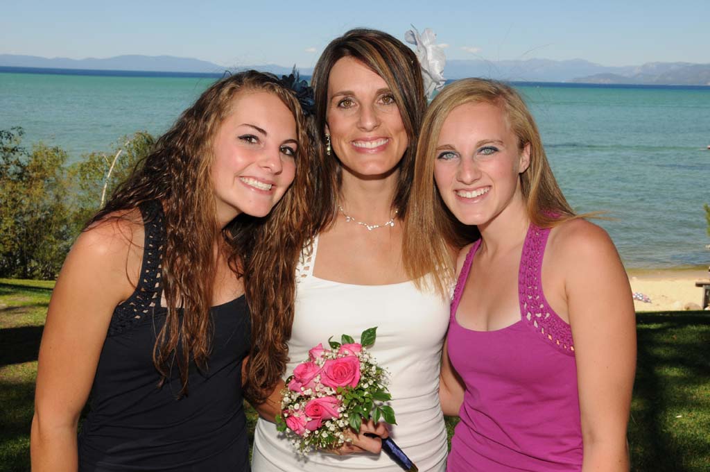 Happy mom with her two daughters