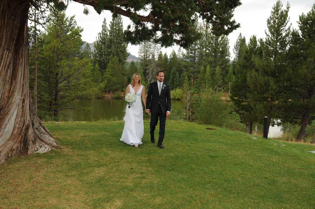 Taking a walk as newly pronounced husband and wife