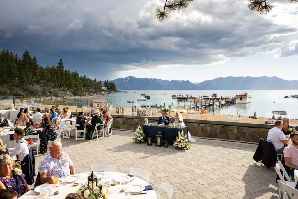 Reception area with the backdrop of Lake Tahoe